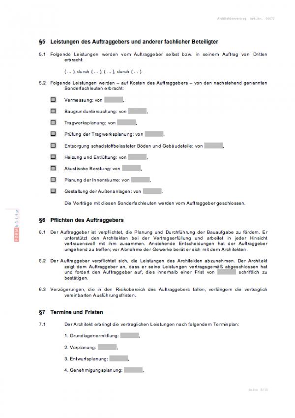 Architektenvertrag - Muster-Vorlage zum Download