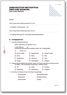 Unbefristeter mietvertrag nach neuem mietrecht