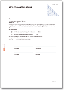 Abtretungserklärung (allgemein) Dokument zum Download