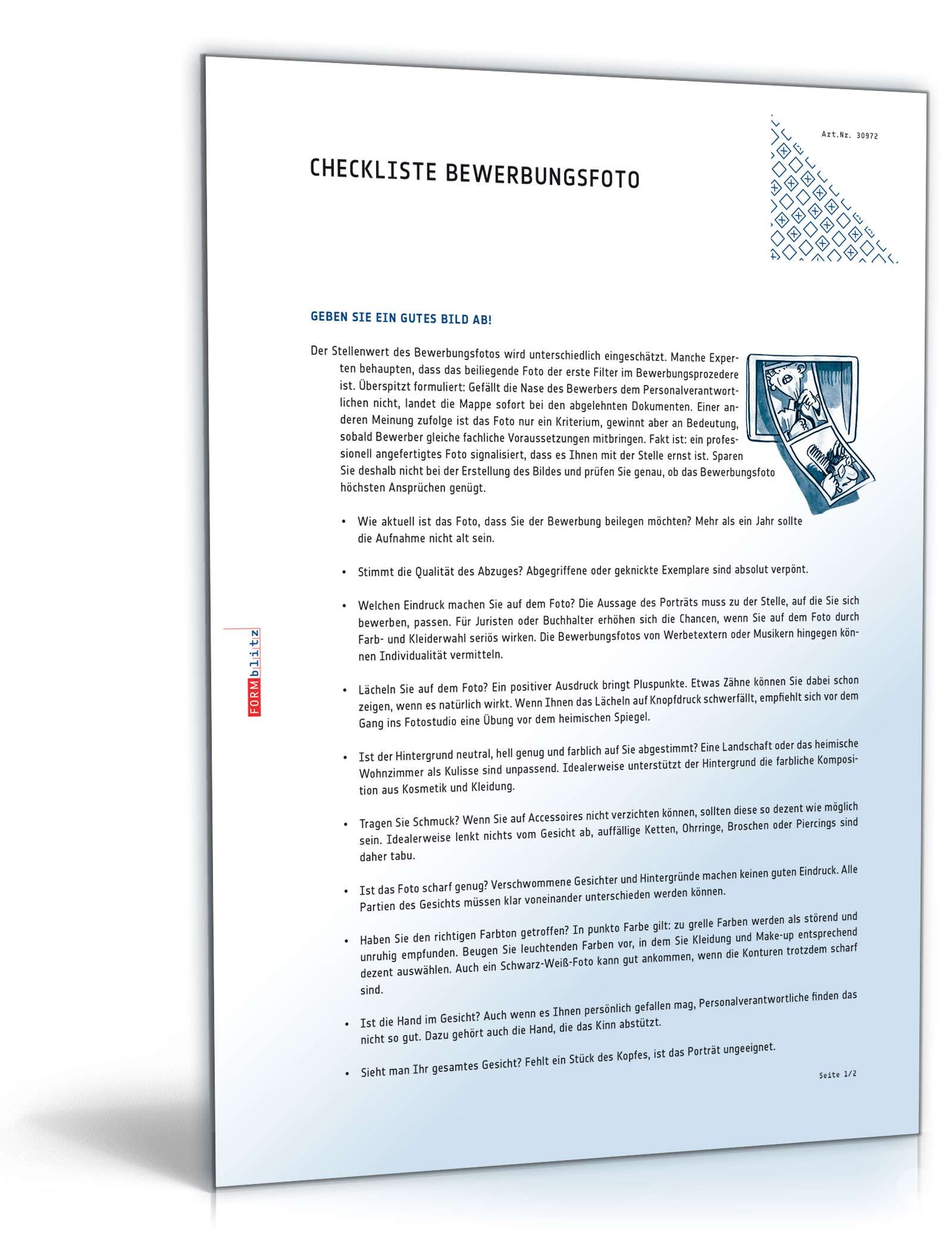 Checkliste Bewerbungsfoto Dokument zum Download