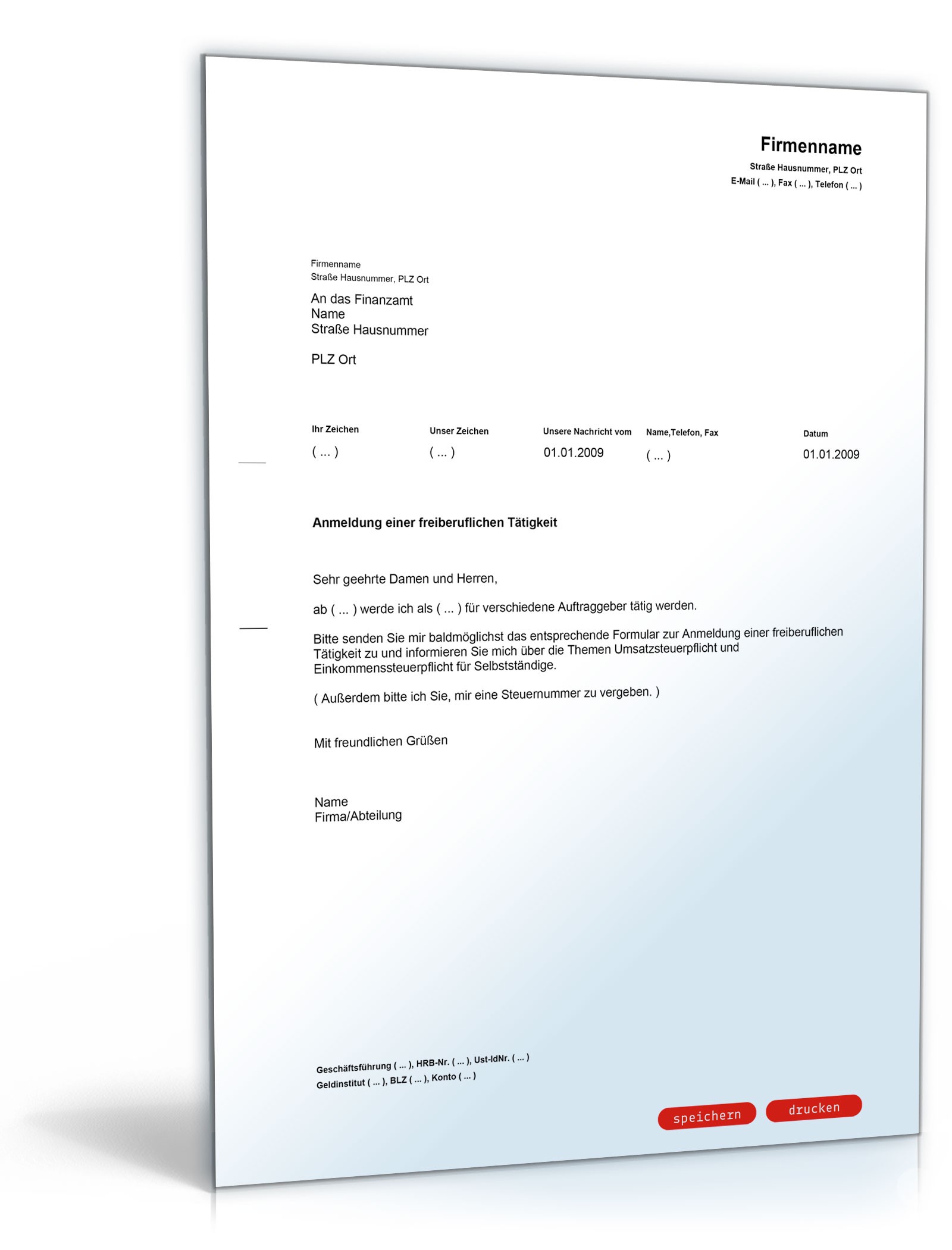 Anmeldung Freiberufliche Selbststandigen Tatigkeit Muster Vorlage Zum Download Anmeldung Freiberufliche Selbststandigen Tatigkeit Muster Vorlage Zum Download