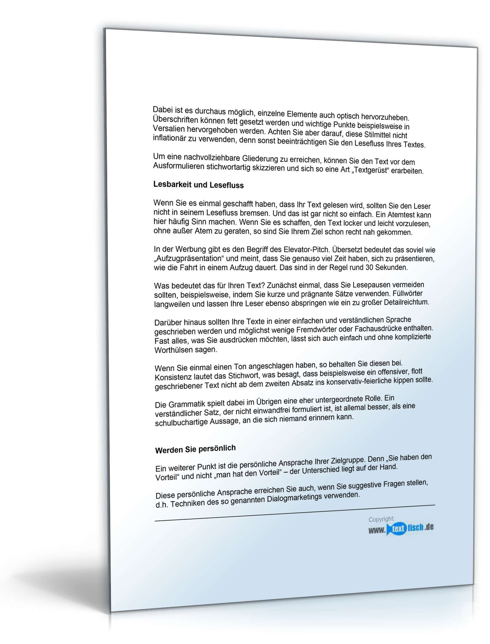 Werbetext für einen Installationsbetrieb - Muster zum Download